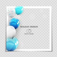 Party Holiday Photo Frame Template with flags for post in Social Network vector