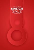 8 March sale banner Background Design Template for advertising or web or social media and fashion ads vector
