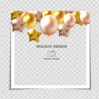 Party Holiday Photo Frame Template with flags for post in Social Network vector