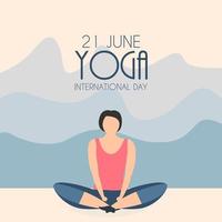 fondo del día internacional del yoga 21 de junio vector