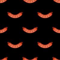 Fried sausage Seamless Pattern Background vector