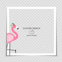 Natural Background Photo Frame Template with Palm leaves for post in Social Network vector