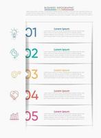Business data visualization timeline infographic icons designed for abstract background template vector