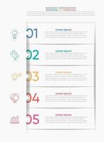 Business data visualization timeline infographic icons designed for abstract background template vector