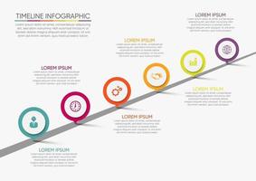 Iconos de infografía de línea de tiempo de mapa de carreteras de negocios diseñados para la plantilla de fondo abstracto vector