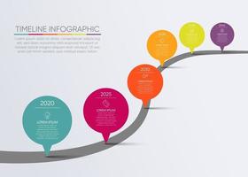 Iconos de infografía de línea de tiempo de mapa de carreteras de negocios diseñados para la plantilla de fondo abstracto vector