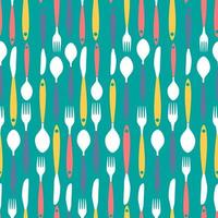 Seamless Pattern with Forks Spoons end Knifes vector