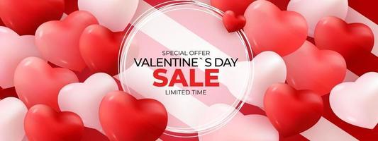 Valentine s Day sale banner Background Design Template for advertising or web or social media and fashion ads vector