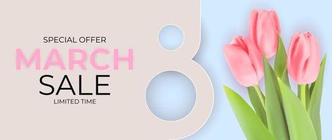8 March sale banner Background Design vector