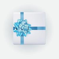 Gift Box with Bow and Ribbon vector