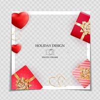 Holiday Background Photo Frame Template vector