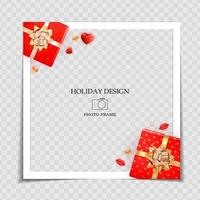 Holiday Background Photo Frame Template vector