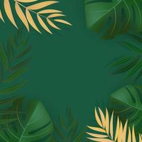 Abstract Realistic Green Palm Leaf Tropical Background vector