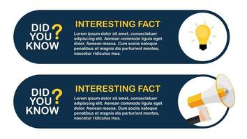 Did you know interesting fact label sticker vector