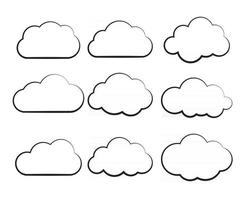 símbolo o logotipo de nube blanca en blanco vector