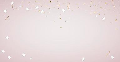 Glossy Background Template with Confetti and Stars vector
