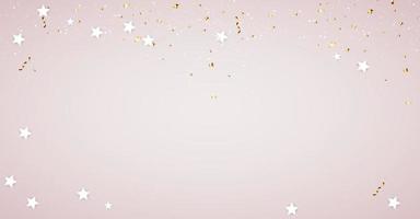 Glossy Background Template with Confetti and Stars vector