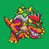 Bowser Monster Zombie Tshirt Design vector