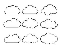 White blank  Cloud symbol or logo thinking balloon set on white background vector