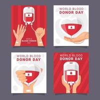 tarjeta del día mundial del donante de sangre vector