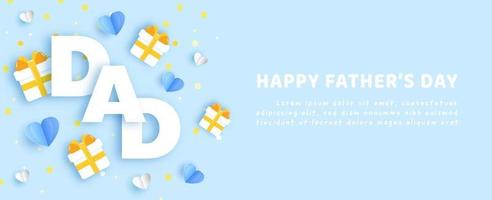 Father day banner in paper cut style vector