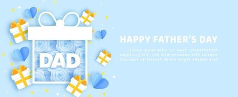 Father day banner in paper cut style vector