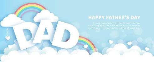 Father day banner in paper cut style vector