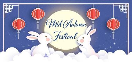 Mid autumn festival sale banner vector