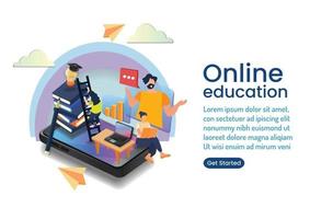 online eaducation online wedsite design on white background vector