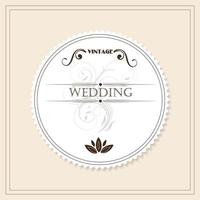 Vintage wedding invitation vector