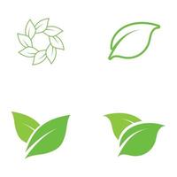 logotipos de la ecología de la hoja del árbol verde vector