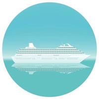 Luxury Cruise Ship In The Middle Of The Ocean With Text Space vector