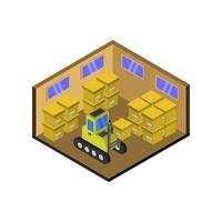 Isometric Warehouse On White Background vector