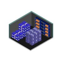 Isometric Warehouse On White Background vector