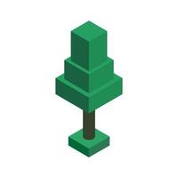 Isometric Tree On Background vector