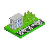 Isometric Airport On White Background vector