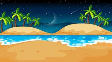 Tropical beach landscape scene at night vector