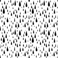 Seamless pattern of black drops on a white background. Abstract pattern. Hand-drawn vector illustration