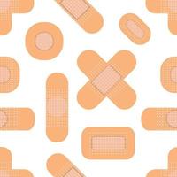 Seamless pattern with medical plasters. Medical patch pattern. Flat vector illustration