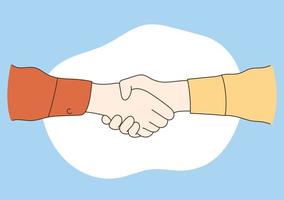 business partners shaking hands vector