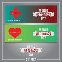 Ilustración de vector de banner de día mundial sin tabaco