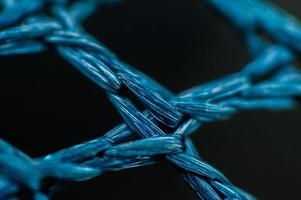 Abstract background of blue texture of nylon fabric on backpack photo