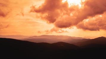 Carpathian Mountains Panorama of green hills in summer mountain photo