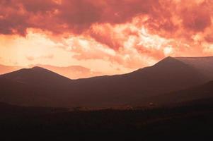 Carpathian Mountains  Panorama of green hills in summer mountain photo