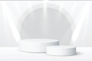 3d rendering podium spotlight background vector