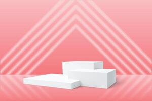 3d rendering podium spotlight background vector