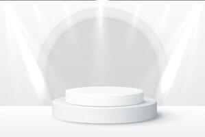3d rendering podium spotlight background vector