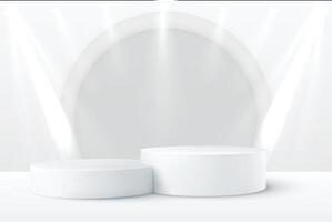 3d rendering podium spotlight background vector