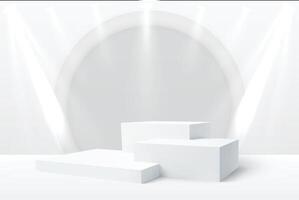 3d rendering podium spotlight background vector