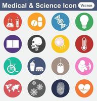 Medical and Science icon  test tube  drug  DNA  light bulb  note book  skull  sperm and ovum  thermometer wheelchair  fast food  mouse  fetus  earth map  snow crystal  fingerprint  heart vector